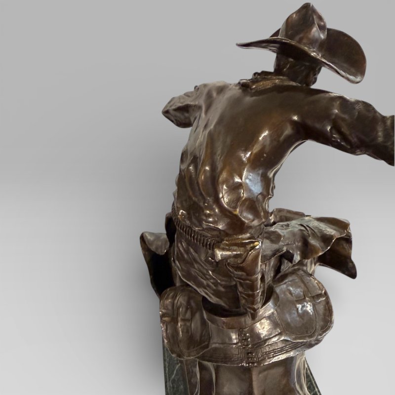 Large Cowboy Bronze ‘Bronco Buster’ After Frederic Remington, Early–Mid 20th - Image 14